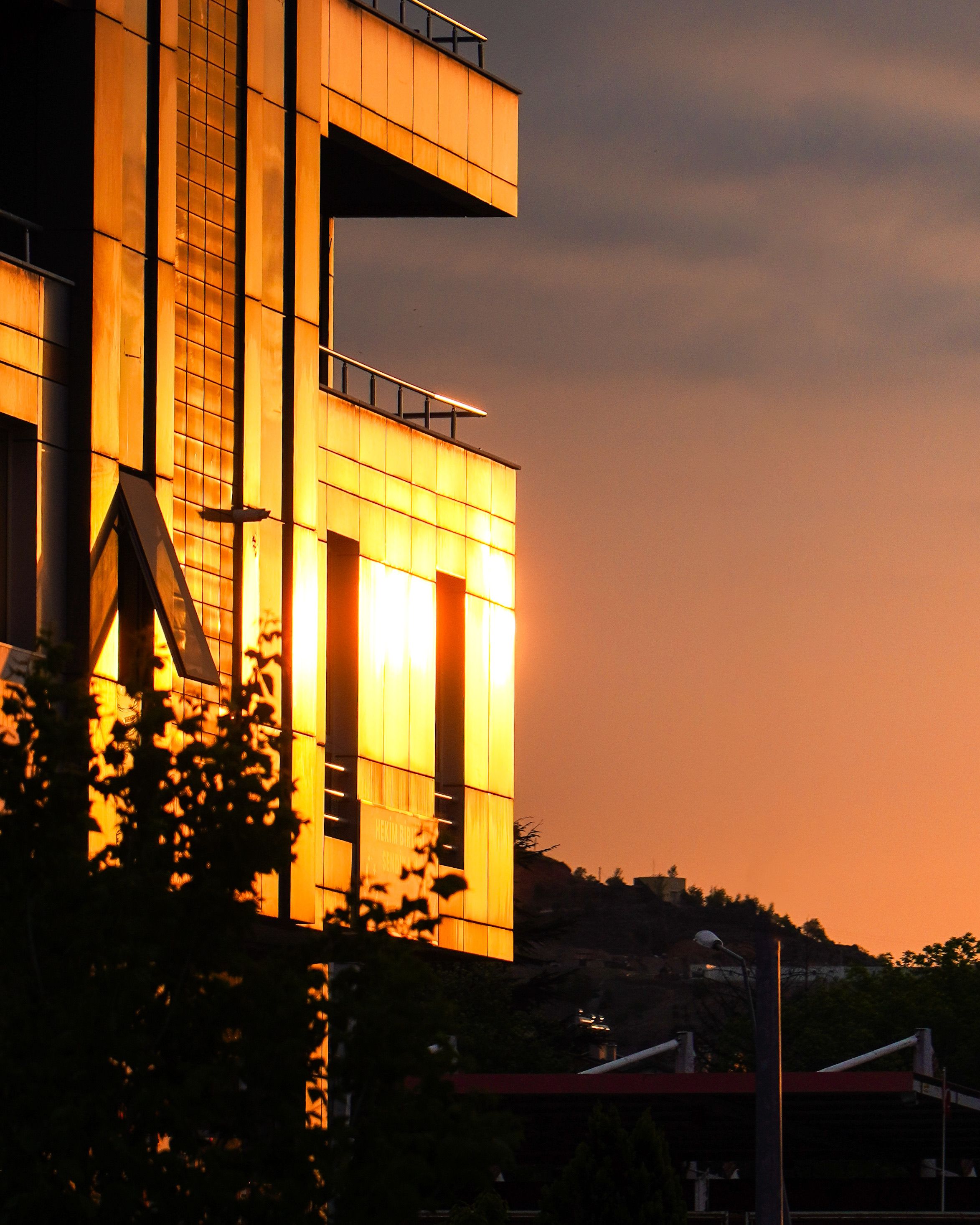 Sunlit architectural detail